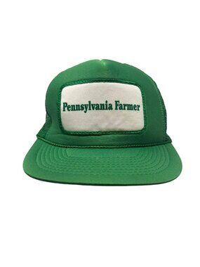 Pennsylvania Farmer Vintage Trucker Hat Green Mesh Snapback Patch Foam Retro Cap
